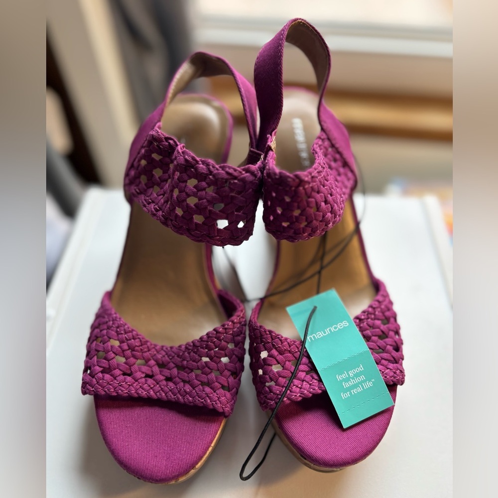 Maurices Women's Woven Slingback Sandals — Plum